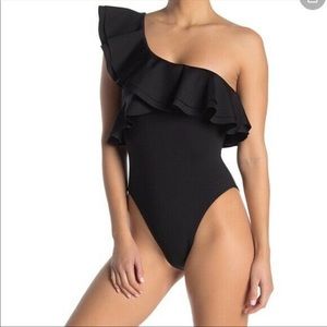 Onia NWOT Stella Ruffled One Shoulder OnePiece Swimsuit Size L